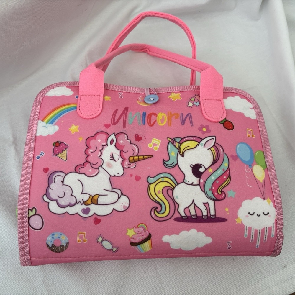 BRAND NEW Kid's Busy Board Sensory Activity‎ Learning Unicorn Case FUN